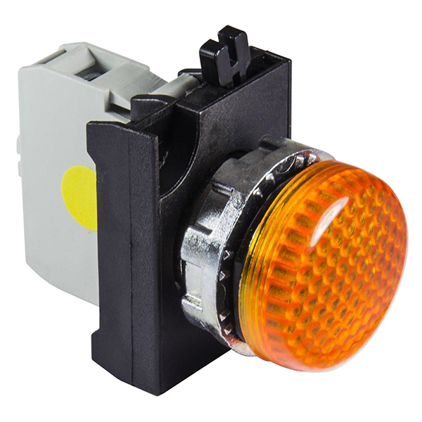 Арматура сигнальная желтая со светодиодом 100-250 В перем. тока