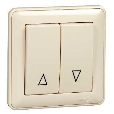 Schneider Electric VS410-253-28 W59 2-клавишный ВЫКЛЮЧАТЕЛЬ, с механич. блокировкой для жалюзи, в сборе,СЛ.КОСТЬ