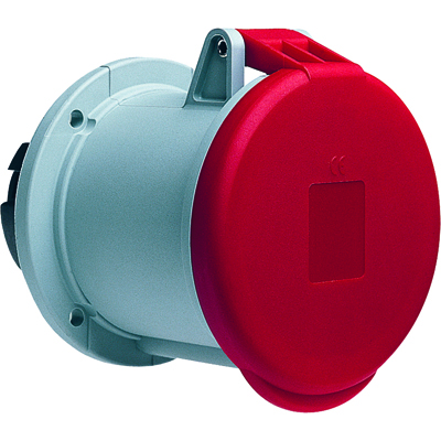 ABB 2CMA167510R1000 Розетка панельная с прямым унифицированным фланцем 263RU6, 63A, 2P+E, IP44, 6ч