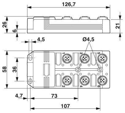 Phoenix contact 1517123 SACB-6/ 6-L- 5,0PUR SCO Коробка датчика и исполнительного элемента