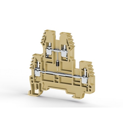 KLEMSAN 317210 Клеммник 2-х ярусный, 2,5 мм.кв., с диодом, (бежевый); PIK2,5ND-A