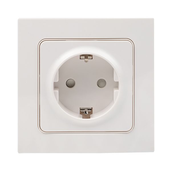 EKF EXR16-028-10 Стокгольм Розетка 1-местная с/з 16А автоматические клеммы белая с защ. штор. EKF PROxima