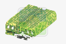 SUPU 215947 Клемма ТА 2-2 заземл.,плоско-пруж. зажим, сеч. 1.5мм2, желто-зел, шт