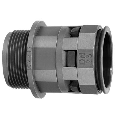 DKC PAM36M50N Муфта труба-коробка DN 36 мм, М50х1,5, полиамид, цвет черный