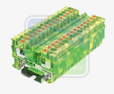 SUPU TP4-2-PE Клемма TP 2-2 земля, Push-in, сечение 4 мм. кв., желто-зеленая