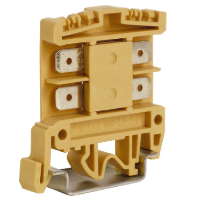 DKC ZAF500 AFO.2/1+1, проходной зажим 2,5 кв.мм бежевый с раздельными контактами