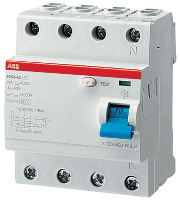 ABB Выкл.диф.тока 4мод. F204 AC-63/0,1 (2CSF204001R2630) ABB Выкл.диф.тока 4мод. F204 AC-63/0,1 (2CSF204001R2630)