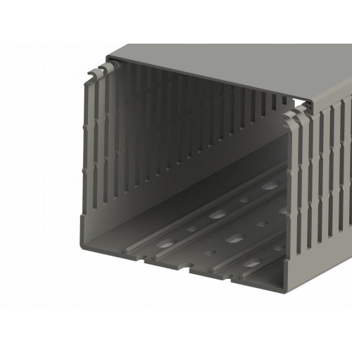 KLEMSAN 551024WS KKC 1208; Перфорированный короб с крышкой; 120х80 (ШхВ).Широкий шаг перфорации