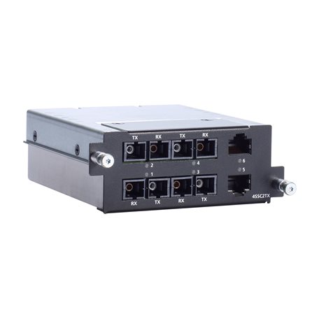 MOXA Модуль RM-G4000-4SSC2TX Fast Ethernet module with 4 single-mode 100BaseFX ports with SC connectors, 2 10/100BaseT(X) ports