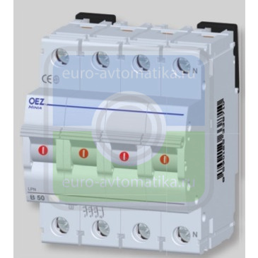 LPE-8D-3N Автоматический выключатель In 8 A, Ue 230/400 V a.c., 60/220 V d.c., характеристика D, 3+N-полюс, Icn 6 kA