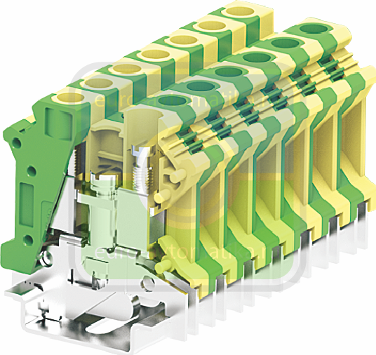 SUPU 310993 Клемма SUK 1-1 земля винтовая, сечение 10 мм. кв., желто-зеленая