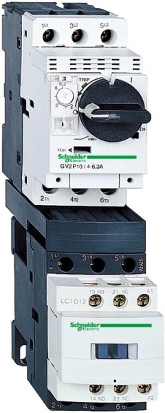 Schneider Electric GV2DP110BD КОМБ.ПУСКАТЕЛЬ.4-6,3А.24B.ПОСТ.Т.К-2