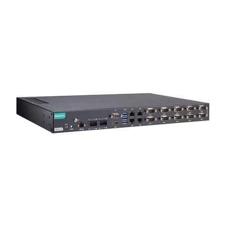 MOXA Компьютер RKP-A110-E2-8C-T Rackmount type, Atom x6211E, 8GB DDR4, COMx10, LANx4, USBx3, DIOx8, VGA+HDMI, 12/24 VDC