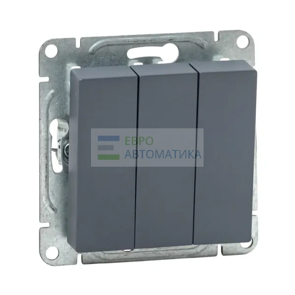 EKF UP1-SWG-31 Механизм выключателя, трёхклавишный, графит Эпика EKF