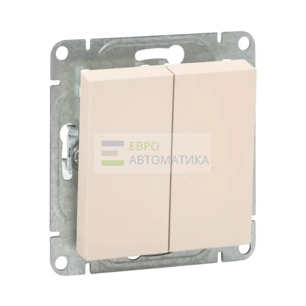 EKF UP1-SWI-20 Механизм выключателя, двухклавишный, кремовый Эпика EKF