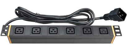 DKC R519C146 Блок распределения питания ДКС (PDU) 19" горизонтальный 1U 16A, Вых:6 х C19, Вх:C20 х 2м