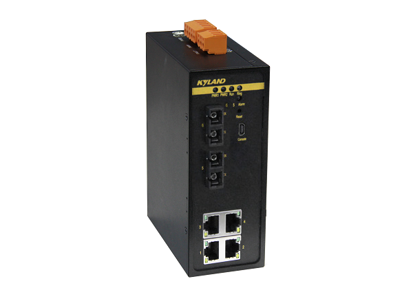 Kyland Коммутатор SICOM3000A-LITE-2M4T-ST05-L3-L3 300071517 2 100Base-FX multi mode fiber ports, ST connector, 1310nm, 5km, 4 10/100Base-TX ports, Console Port Mini USB, 24VDC(18-36VDC) dual redundant power supplies