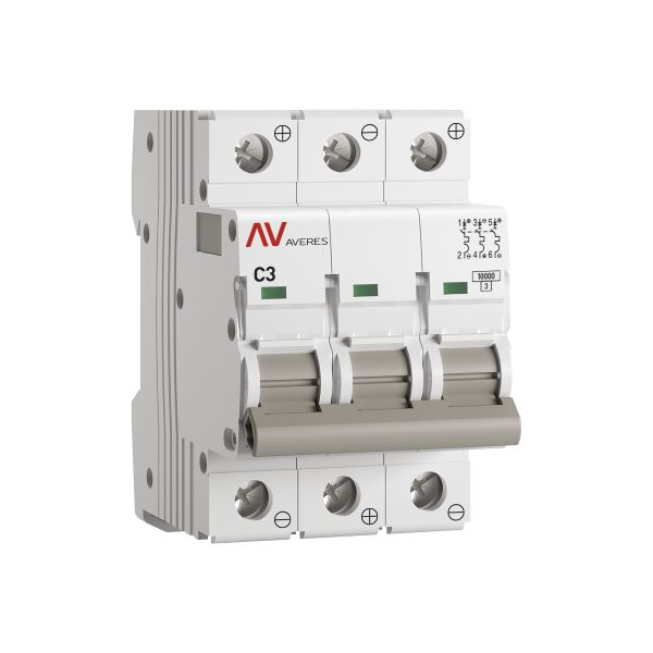 EKF mcb10-DC-3-03C-av Выключатель автоматический AV-10 DC 3P 3A (C) 10kA EKF AVERES