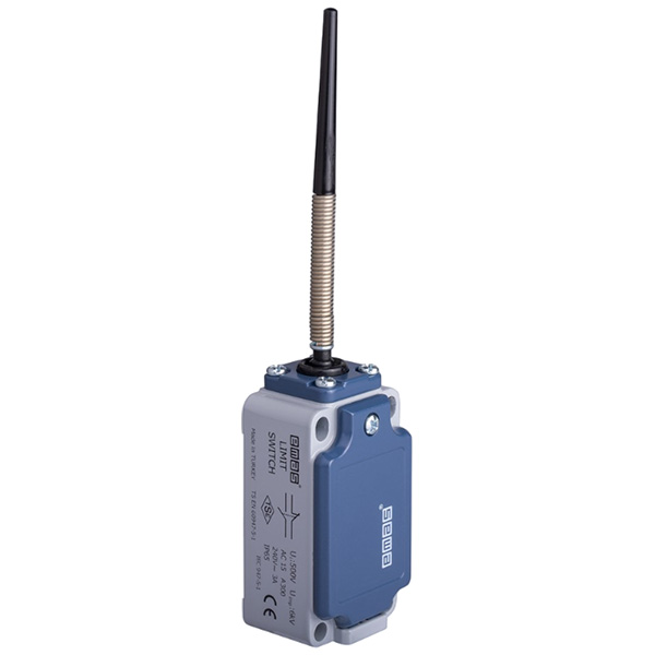 L52K13SOP101 Выключатель концевой быстрого переключения многонаправленный с пластмассовой консолью, стальной пружиной, пластмассовый накнечник-конус  (1НО+1НЗ)