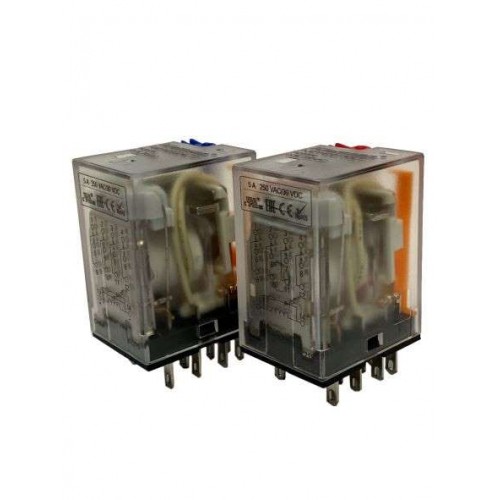 KLEMSAN 820016 KMY400024LTD; Реле промежуточное; 4C, 5A, LED, Тест кнопка, Диод, 24B DC