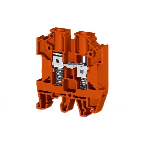 KLEMSAN 304518 Клеммник на DIN-рейку с пружиной 6мм.кв. (коричневый); AVK-Y6