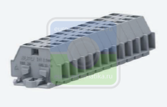 SUPU 241116 Клемма TB проходная 1-1 с бок. подключ. с крепеж.фланцами, сер., 16 конт., шт