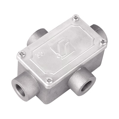 DKC 6430-32A Коробка ответвительная алюминиевая, 4 ввода, М32х1,5 ,IP55, 146х81х57мм