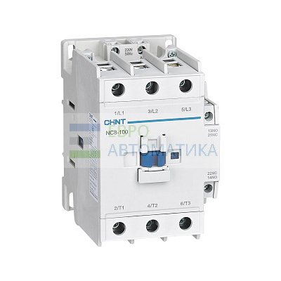 CHINT 506524 Контактор NC8-100/W 3P 100А AC/DC (48~130В) 1НО+1НЗ (R)
