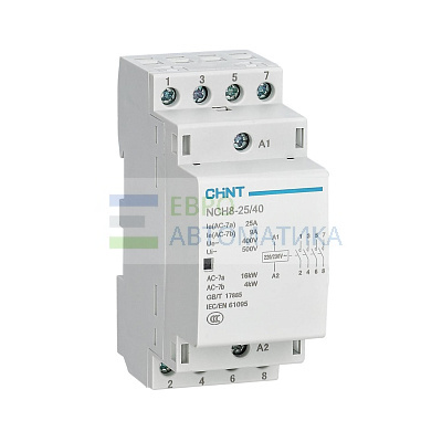 CHINT 256173 Контактор модульный NCH8-25/31 25A 3НО+1HЗ 220/230V  (CHINT)