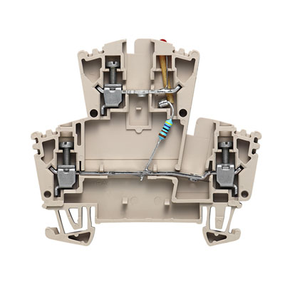 Weidmuller 8023630000 WDK 2.5 LD RT 24VDC -+ Исполнение: W-серия, Проходная клемма, Двухуровневая клемма, Расчетное сечение: 2.5 мм.кв, Винтовое соединение