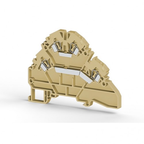 KLEMSAN 316210 Клеммник 2-х ярусный пружинный, 2,5 мм.кв., с диодом, (бежевый); YBK2,5-2FD-A