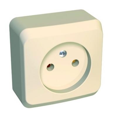 Systeme Electric PA16-001K ЭТЮД О/У РОЗЕТКА без заземления без шторок 16А 250B, КРЕМОВЫЙ, Россия