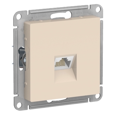 Systeme Electric ATN000286 ATLASDESIGN РОЗЕТКА компьютерная RJ45, кат. 6A, механизм, БЕЖЕВЫЙ