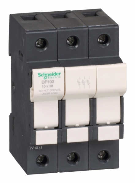 Schneider Electric DF103 РАЗЪЕДИНИТЕЛЬ-ПРЕДОХРАНИТЕЛЬ 32A.3P.10Х38 Schneider Electric DF103 РАЗЪЕДИНИТЕЛЬ-ПРЕДОХРАНИТЕЛЬ 32A.3P.10Х38