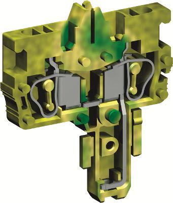 DKC ZHVT910 Разъем типа гнездо, с пружинным зажимом на 2 контакта для клемм типа HVTE. Желто-зеленый. 2,5 кв. мм