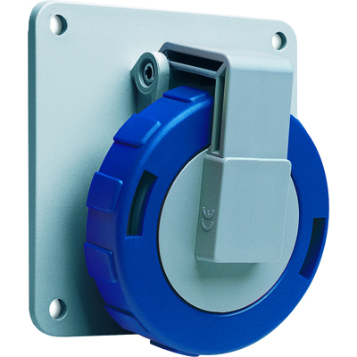 ABB 2CMA166948R1000 Розетка панельная с угловым фланцем 232RAU6W, 32A, 2P+E, IP67, 6ч