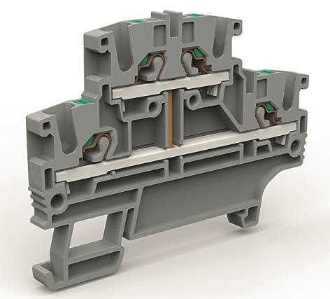 DKC ZEFD210BL Двухярусная клемма с объединенными ярусами на 2,5 кв.мм синяя
