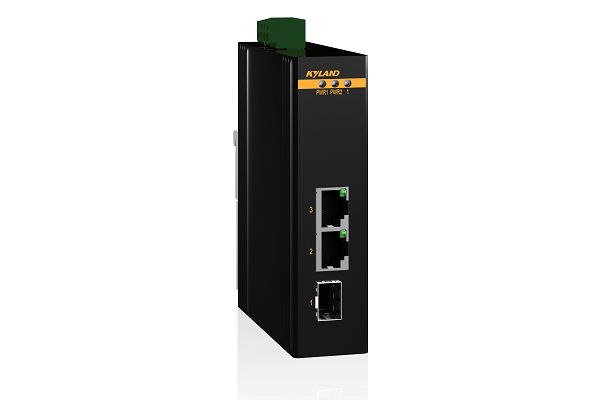 Kyland Медиаконвертер KOM300A-1M2T-SC05-L5-L5 302122303 1 100Base-FX multi mode fiber port, SC connector, 1310nm, 5km, 2 10/100Base-TX RJ45 ports, 12-24VDC(9-36VDC), dual redundant power inputs