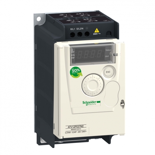 Schneider Electric ATV12P037M2 ПРЕОБР ЧАСТОТЫ ATV12 0.37КВТ 240В 1Ф