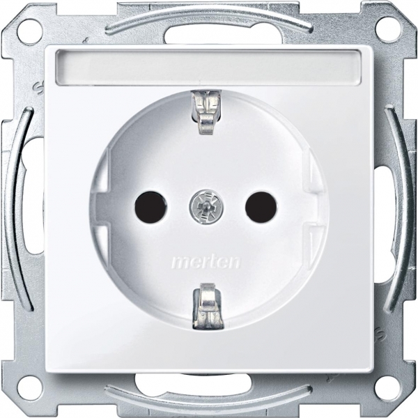 Schneider Electric MTN2302-0325 MERTEN МЕХАНИЗМ розетки с полем д/надписи, АКТИВНЫЙ БЕЛЫЙ, QF SM