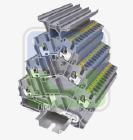 SUPU TPTS2.5-2T-PET Клемма TP 3-уровневая угловая,с уравниванием потенциала, с держателем маркировки, Push-in, сечение 2,5 мм. кв., желто-зеленая