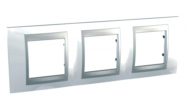 Schneider Electric MGU66.006.092 UNICA TOP РАМКА 3-постовая, горизонтальная, АЛЮМИНИЙ/НОРДИК