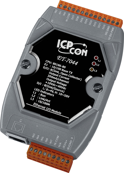 ICP DAS Модуль ET-7044 CR 8-channel Isolated Sink Type Open Collector Output and 8-channel Isolated Digital Input M