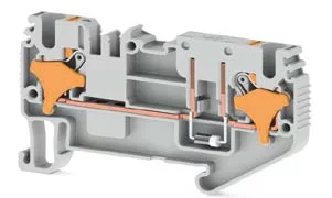 KLEMSAN 328249 Клеммник пружинный быстрозажимной (Push in), 2,5 мм.кв., с диодом, (серый); PRD 2,5AD-A