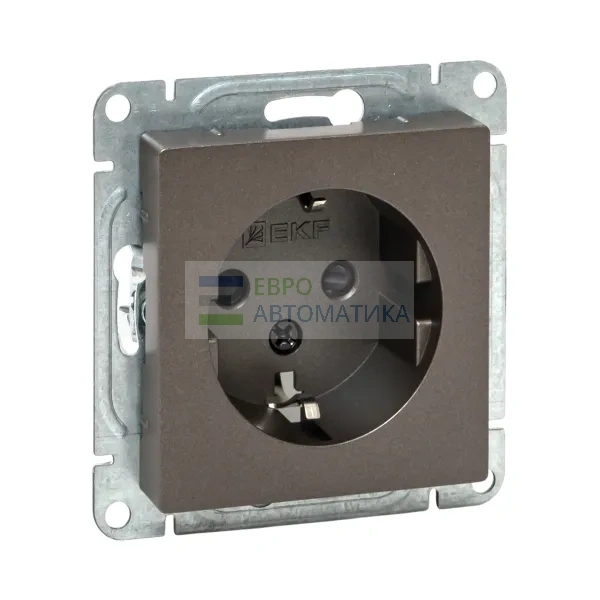 EKF UP1-SOM-110 Механизм розетки, 16А, с заземлением, без шторок, мокко Эпика EKF
