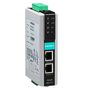 MOXA Преобразователь MGate MB3170-T 1 Port Modbus TCP - Serial Comm. Gateway advanced, 3 in 1, -40~75 C