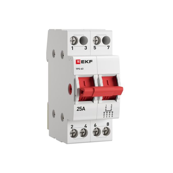 EKF TPS225 Трехпозиционный переключатель ТПС-63 2P 25А PROXIMA EKF