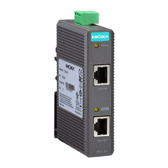 MOXA Инжектор INJ-24-T IEEE802.3af/at PoE injector, maximum output of 30W at 24/48 VDC, t:-40/+75