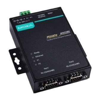 MOXA Преобразователь MGate MB3280 2 Port RS-232/422/485 Modbus TCP to Serial Gateway