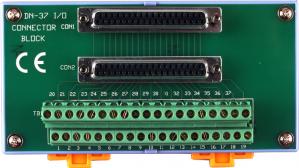 ICP DAS Плата DN-37/2 CR I/O Connector Block (5.08 mm) with DIN-Rail Mounting, Include CA-3720